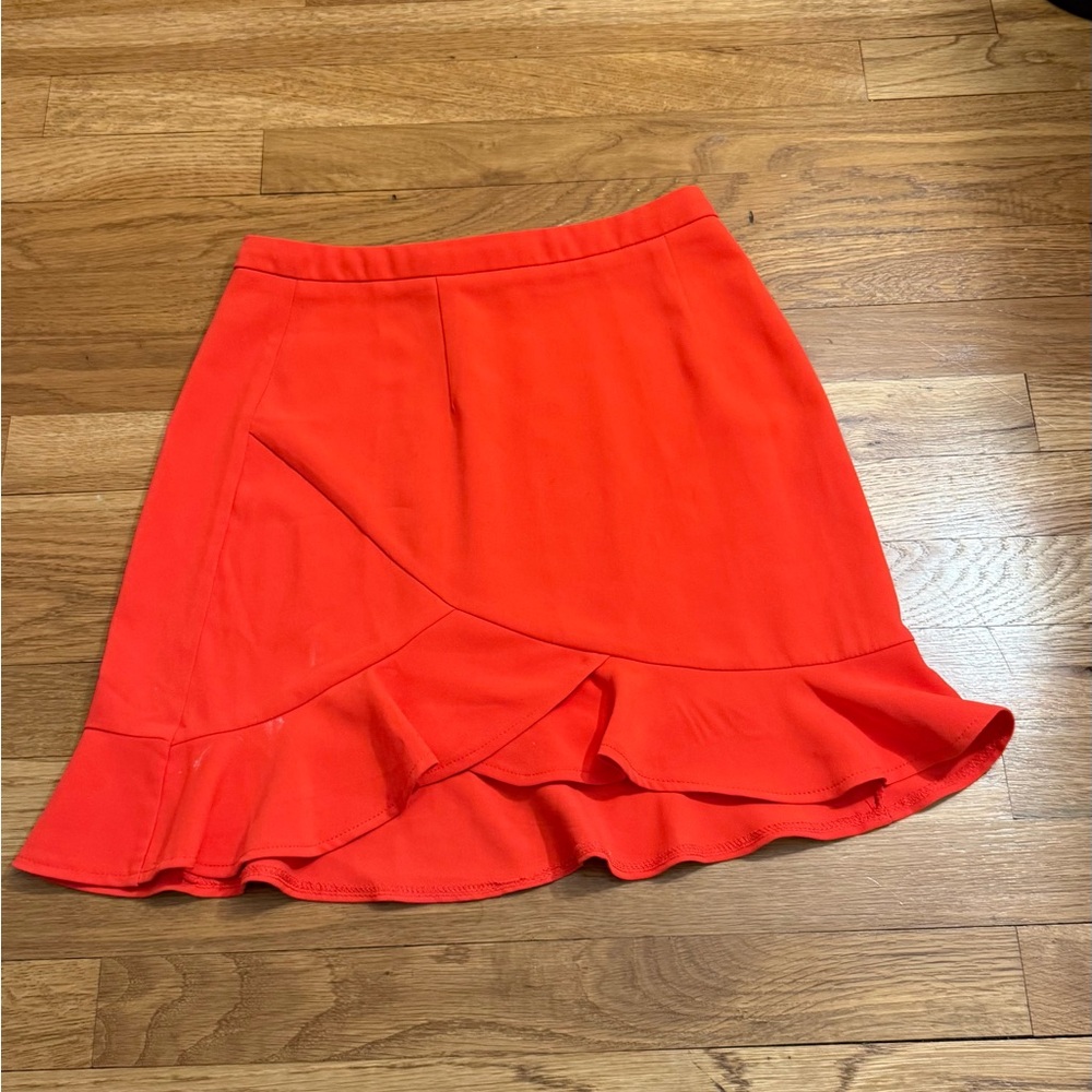Revolve By The Way Redish/Orange Ruffled Mini Skirt